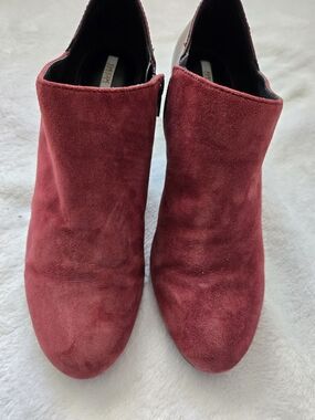 Geox Respira Dark Red Suede Ankle Booties - Women's